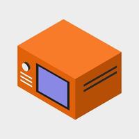 Isometric Microwave Oven On Background vector