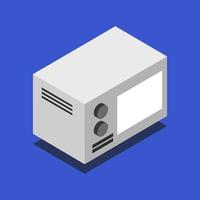 Isometric Microwave Oven On Background vector