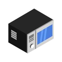 Isometric Microwave Oven On Background vector