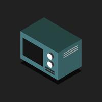 Isometric Microwave Oven On Background vector