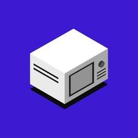 Isometric Microwave Oven On Background vector