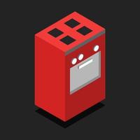 Isometric Stove On Background vector