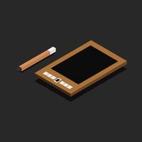 Isometric Graphics Tablet On White Background vector