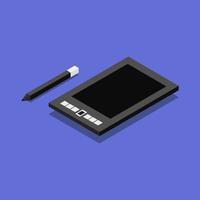 Isometric Graphics Tablet On White Background vector