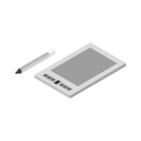 Isometric Graphics Tablet On White Background vector