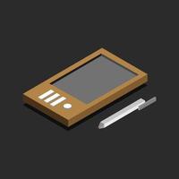 Isometric Graphics Tablet On White Background vector