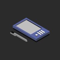 Isometric Graphics Tablet On White Background vector