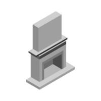 Isometric Fireplace On White Background vector