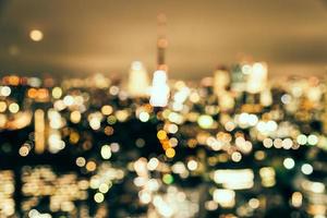 Abstract blur bokeh Tokyo city background photo