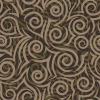 Seamless vector texture of flowing beige brush strokes of spirals and curls on brown background sea