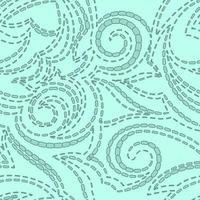 Vector geometric texture of turquoise color with a black stroke on a marine pastel background.