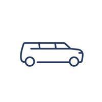 limo car line icon on white vector
