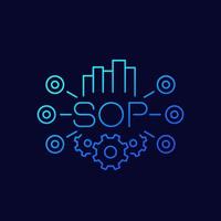 SOP, Standard Operating Procedure icon, linear vector