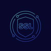 icono de línea de vector seguro ssl