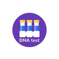 DNA test icon with lab tubes vector