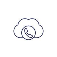 Voip telephony icon, line vector