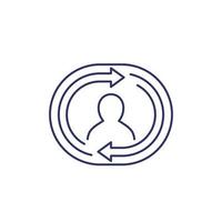 Returning customer or client retention line icon vector