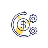 cost optimization icon, line vector