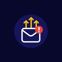email marketing icon on dark vector