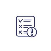 failed test line icon on white vector