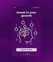 invest in personal growth mobile app ui vector