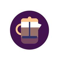 french press pot vector icon