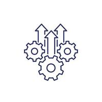 Operational excellence, production growth line icon vector