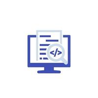 Code review, software development vector icon