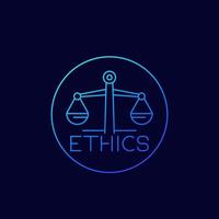 ética, icono lineal vector