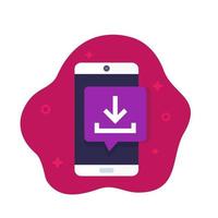 download app icon with phone vector