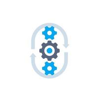 production cycle, process vector icon, cogwheels and arrows