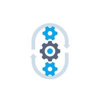 production cycle, process vector icon, cogwheels and arrows