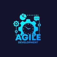 Agile software development process icon on dark vector