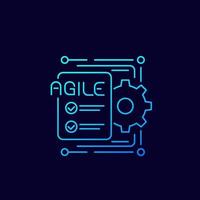 Agile software development process icon, line vector