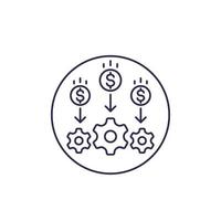 cost optimization or reduction line icon vector