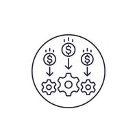 cost optimization or reduction line icon vector