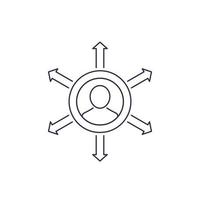 Influence vector line icon on white