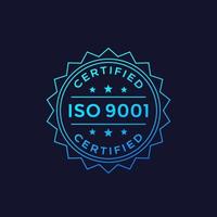 ISO 9001 badge design, vector label