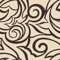 Vector texture of black color on beige background. Floral pattern for fabrics or packaging.