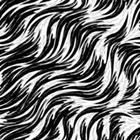 Seamless vector pattern in black color abstract waves and splashes. Black strokes of paint on a white background.