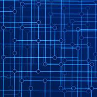 vector de fondo de líneas de círculos conectados con el efecto de neón o resplandor. concepto de comunicaciones electrónicas y transferencia de datos.