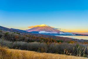 Beautiful Mt. Fuji at Yamanaka lake, Japan photo