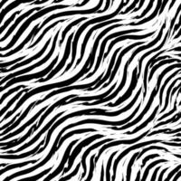 Seamless vector pattern of curving stripes with torn edges. Black strokes of paint on a white background.