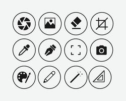 Art icons set. Art tool vector illustration.