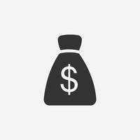 Money bags icon. Financial and banking flat design with elements for mobile concepts and web sites vector