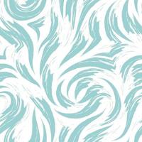 Vector abstract turquoise wave or swirl seamless pattern isolated on white background.