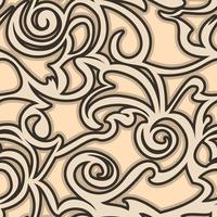 patrón beige de vector transparente de espirales y rizos.