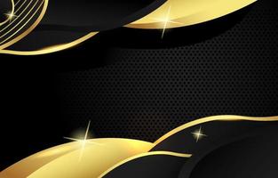 Black and Gold Wave Background vector