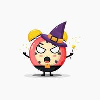 Cute clock alarm becomes a witch vector