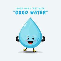 Cute water characters with quotes vector